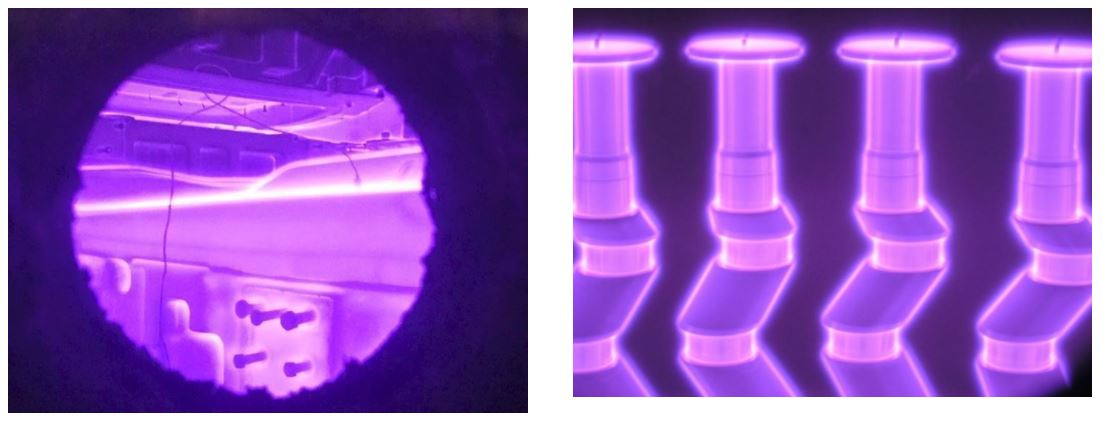 Figure 3 & 4 Ion nitriding of the crankshafts a) and stamping dies b)